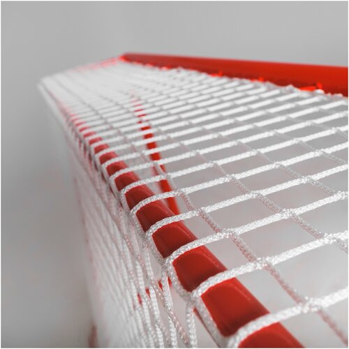 фото Сетка для хоккейных ворот - 1 штука / размер 183 х 122 см, глубина низа ворот 65 см, толщина нити 3,5 мм / веревка для крепления сетки в комплекте. rocketshot