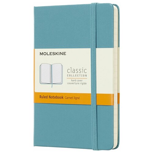 Блокнот Moleskine CLASSIC, 192стр, в линейку, твердая обложка, голубой [mm710b35]