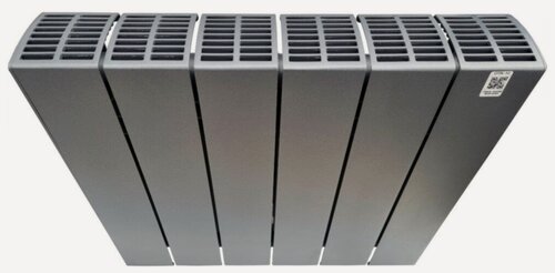 Изображение товара Биметаллический радиатор Rifar SUPREMO Ventil 350, 06 секций, нижнее подключение правое (SVR), цвет Титан.