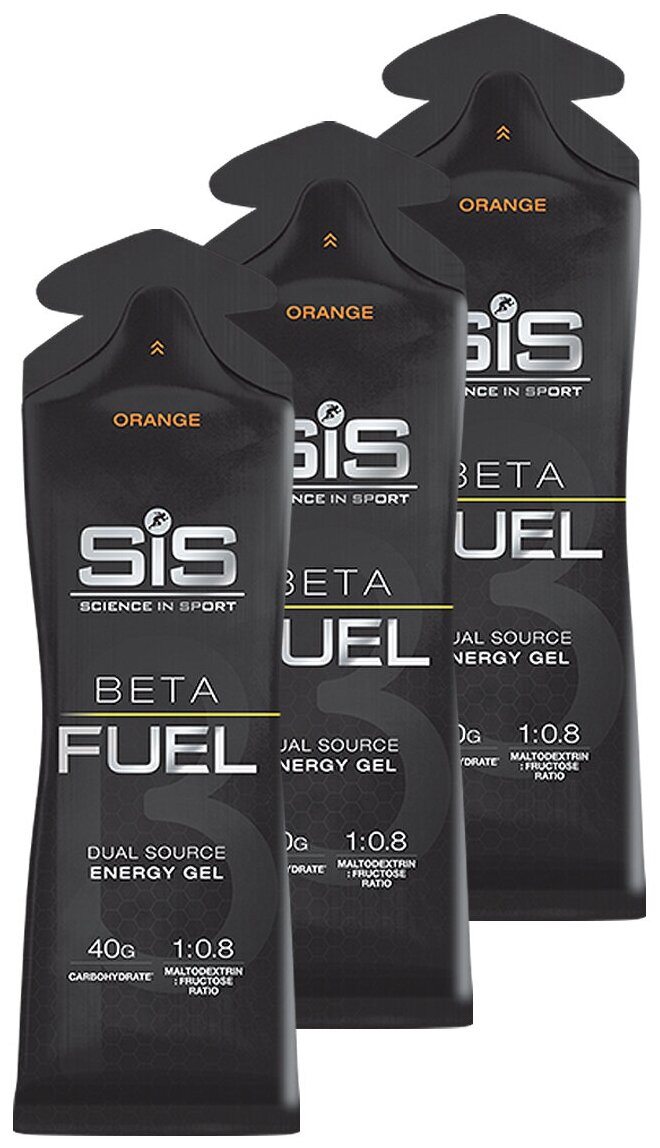 SiS, Beta Fuel Energy Gel, 3шт по 60мл (Апельсин)