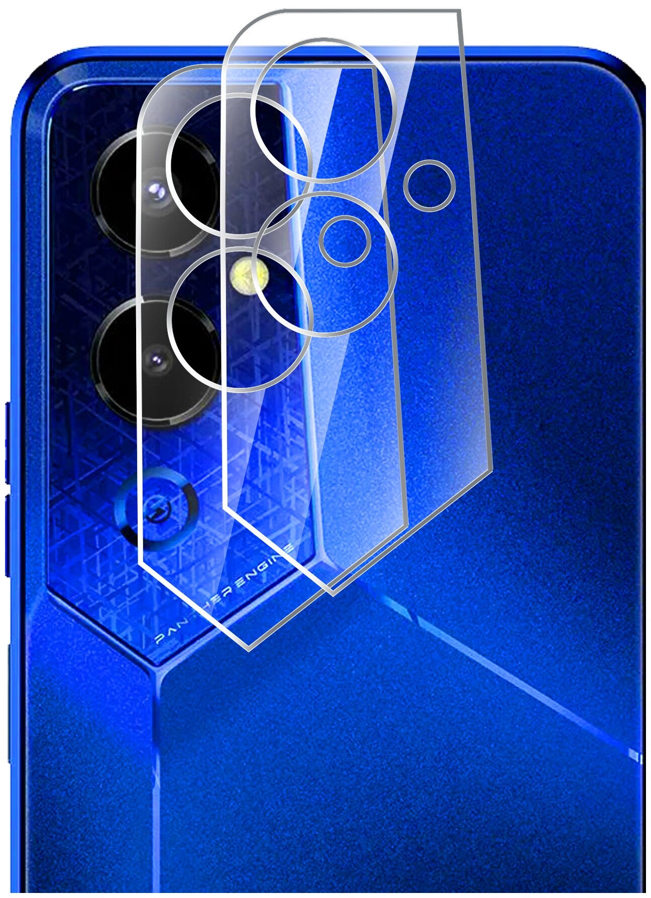 Защитное стекло на Tecno Pova 4 (Техно Пова 4 ) на Камеру гибридное: пленка + стекловолокно прозрачное тонкое Hybrid Glass Brozo