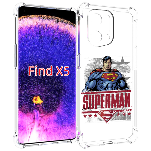 Чехол MyPads рисунок супермен для Oppo Find X5 задняя-панель-накладка-бампер