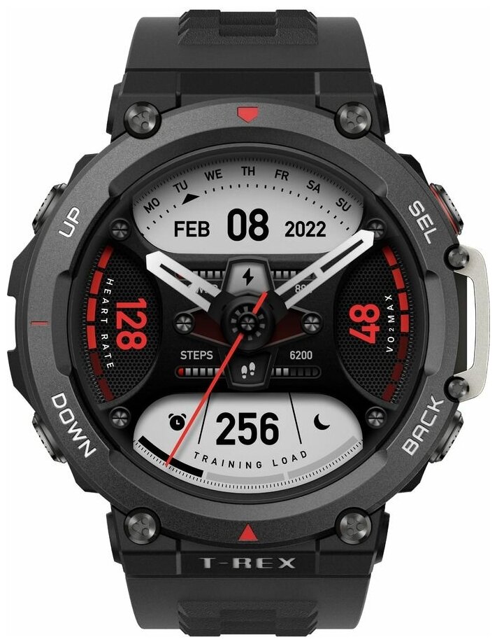 Смарт-часы AMAZFIT T-Rex 2 A2170, 1.39", черный / черный