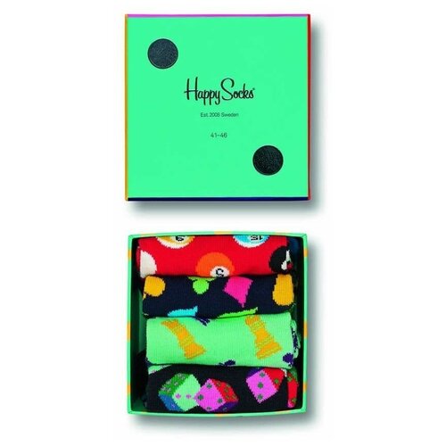 Носки Happy Socks, 4 пары, размер 36-40, мультиколор подарочный набор носков day in the park gift box разноцветный 25