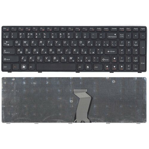 Клавиатура для ноутбука Lenovo Ideapad G580 G585 Z580 Z585 Z780 G780 черная с черной рамкой 780₽