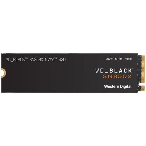 WD SSD Black SN850X, 1.0TB, M.2(22x80mm), NVMe, PCIe 4.0 x4, 3D TLC, R/W 7300/6300MB/s, IOPs 800 000/1 100 000, TBW 600, DWPD