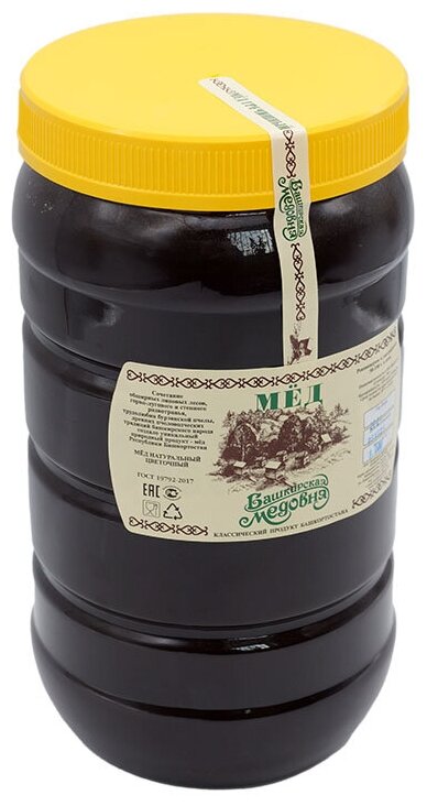 Мёд натуральный Башкирский гречишный "Башкирская медовня" 3000 гр пластик