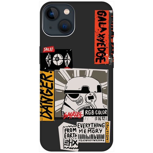 Силиконовый чехол на Apple iPhone 14 / Эпл Айфон 14 с рисунком Stormtrooper Stickers Soft Touch черный силиконовый чехол на apple iphone 14 pro эпл айфон 14 про с рисунком space stickers soft touch черный