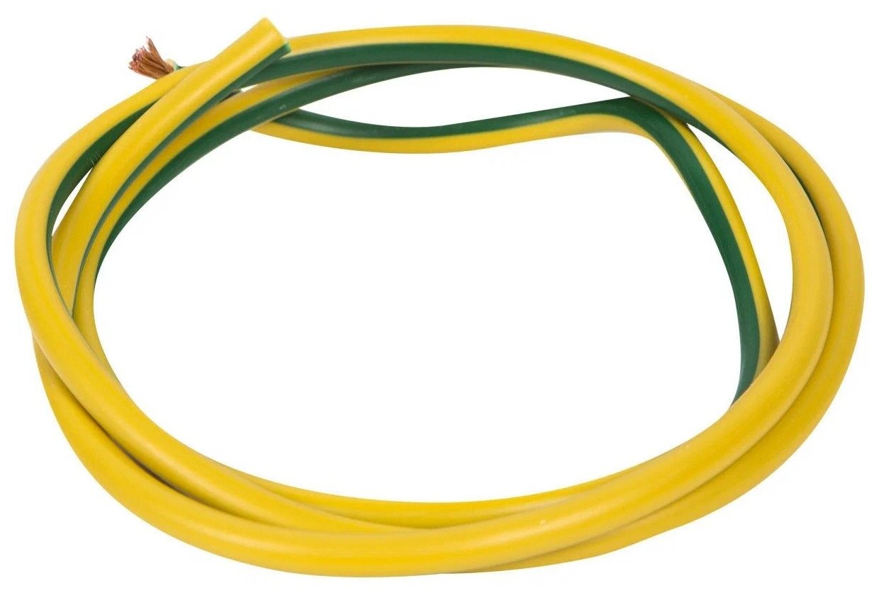 Провод многопроволочный ПУГВ ПВ3 1х4 желто-зеленый ( смотка 8м ) - фотография № 2