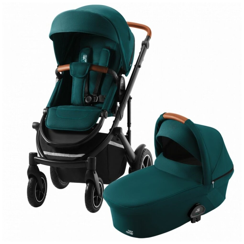 Britax Romer Коляска 2-в-1 Smile III Atlantic Green, два в одном для новорожденных, прогулочная, трансформер, универсальная от 0 до 4 лет