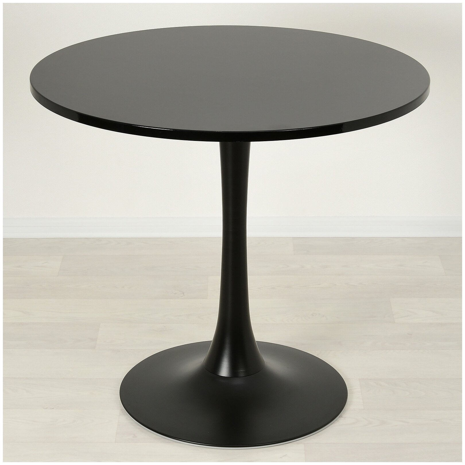 Круглый кухонный стол Tulip 18 черный/черный D70