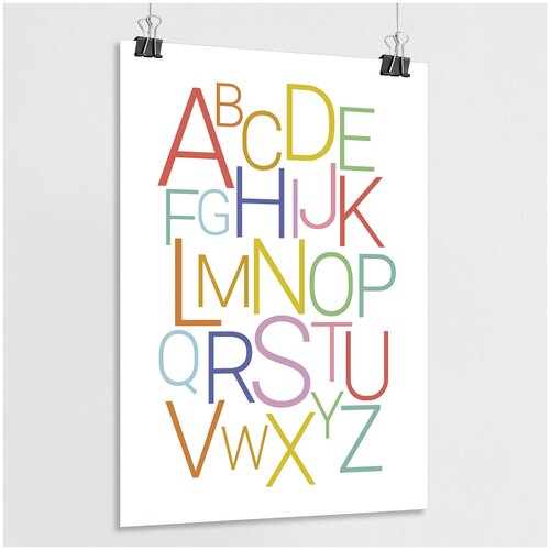 Обучающий плакат Английский алфавит цветной для детей / А-2 (42x60 см.)