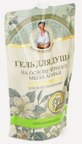 Изображение товара Гель для душа Рецепты Бабушки Агафьи Травы и сборы, на основе черного мыла, 500 мл (дой-пак)