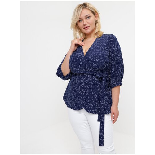 Блуза  Taktilno, нарядный стиль, полуприлегающий силуэт, укороченный рукав, пояс/ремень, размер 64-66, красный, бордовый