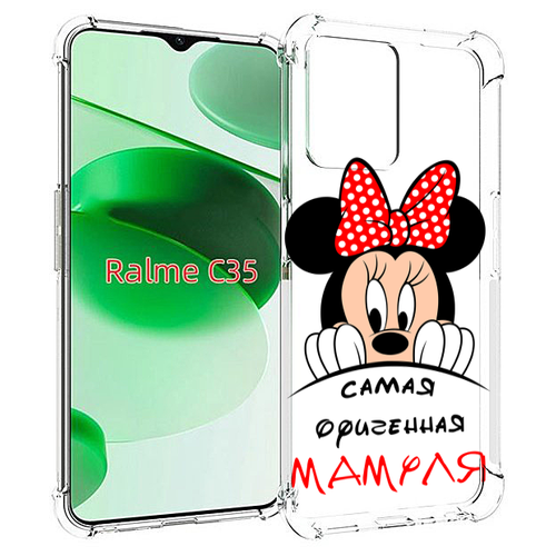 Чехол MyPads Самая лучшая мамуля Мини Маус для Realme C35 / Narzo 50A Prime задняя-панель-накладка-бампер