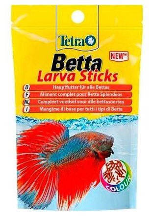 Tetra Betta LarvaSticks корм для петушков и других лабиринтовых рыб (в форме мотыля) 5 г. - фотография № 18