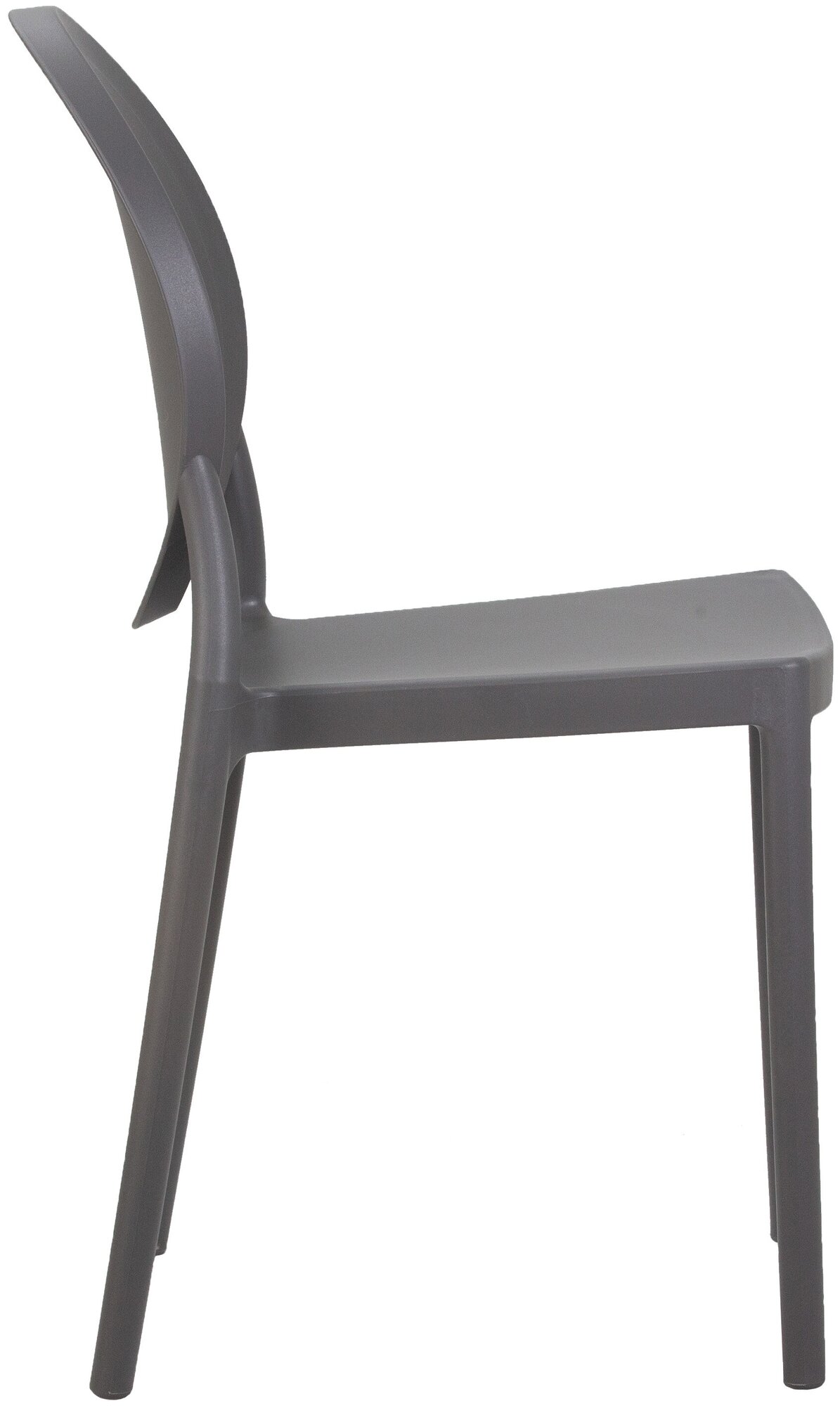 Обеденный кухонный пластиковый легкий стул ALBERT для дома дачи садового участка, улицы, кафе, серый - фотография № 3