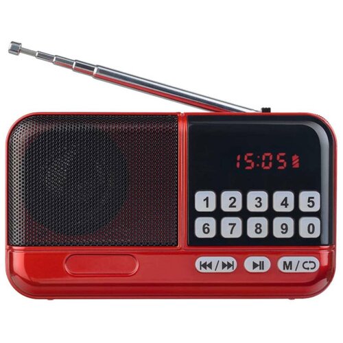 Радиоприемник Perfeo Aspen красный FMMP3питание USB или акб 18650 105000₽