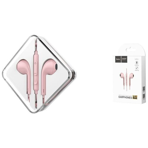 Наушники HOCO M55 Memory sound wire control earphones with mic розовая 56000₽