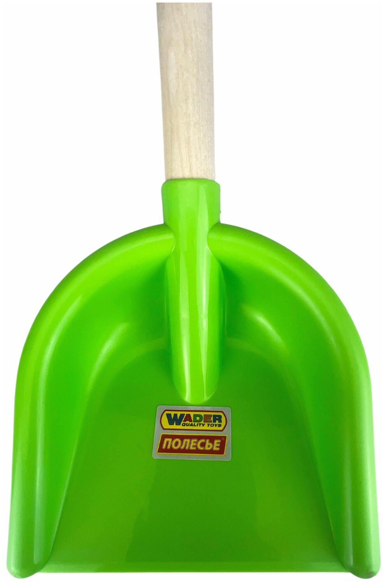 Лопата детская пластиковая для снега и песка деревянный черенок без ручки 40,5 см - фотография № 4