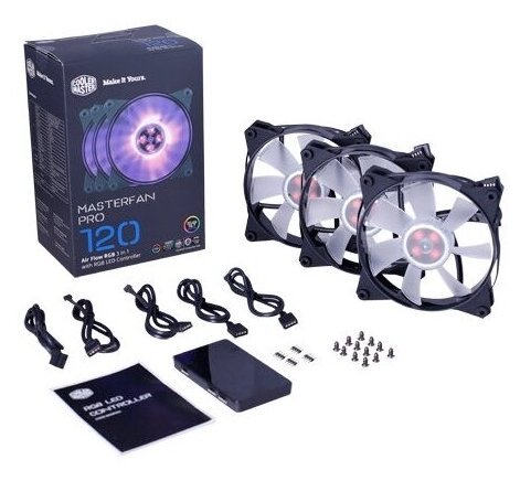 Система охлаждения для корпуса Cooler Master MasterFan Pro 120 Air Flow RGB MFY-F2DC-113PC-R1 , RTL {8} (476) (MFY-F2DC-113PC-R1)