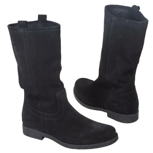 Женские замшевые высокие сапоги Nessi Ne-21010 czarny wel