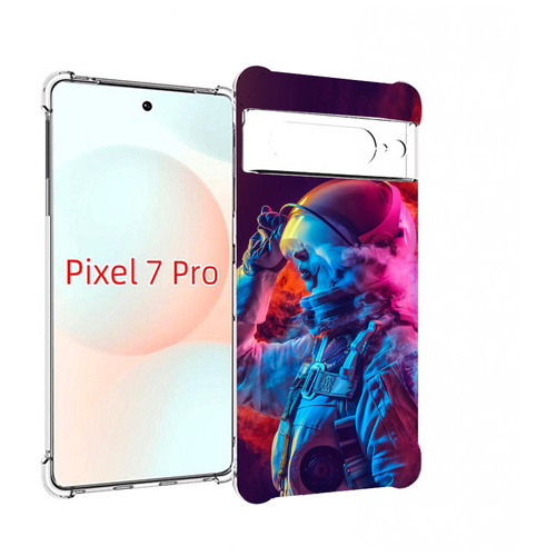 Чехол MyPads астронавт в дыму для Google Pixel 7 Pro задняя-панель-накладка-бампер