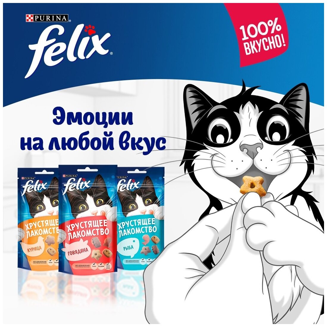 Лакомство для кошек Felix Хрустящее лакомство со вкусом сыра, 60 г - фотография № 8