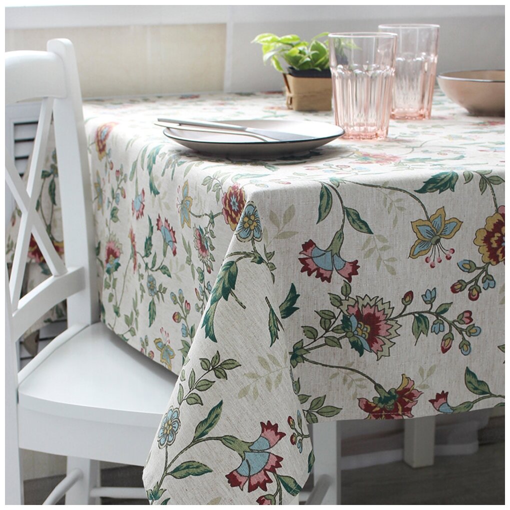 фото Скатерть прямоугольная 4967 лен принт