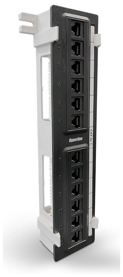 Патч-панель настенная Hyperline, 12xRJ45, UTP, Кат. 5е PPW-12-8P8C-C5e