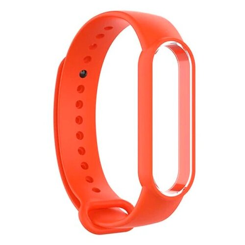 Ремешок силиконовый для фитнес трекера Mi Band 5/Mi Band 6, оранжевый