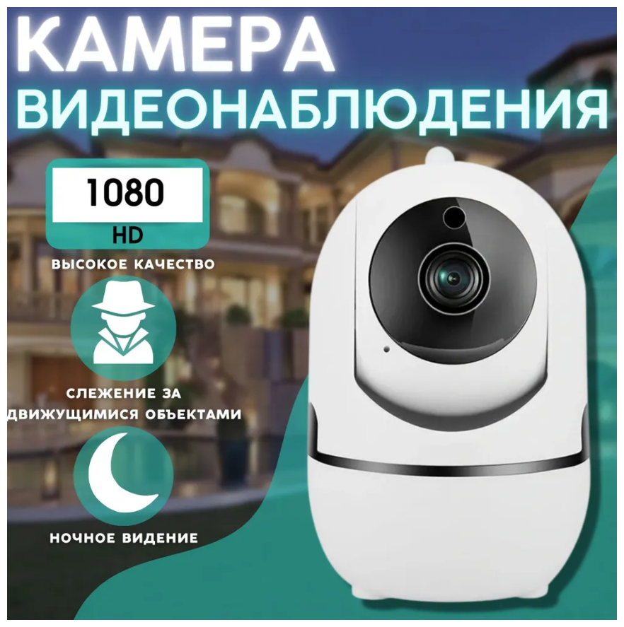 Беспроводная IP Wi-Fi видеокамера/Домашняя камера с обзором 360 ночной съемкой и датчиком движения /камера видеонаблюдения