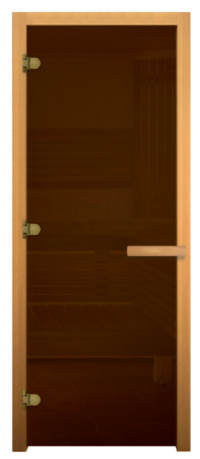 Дверь стекло Бронза, 1700х700мм, (8мм, 3 петли 716 GB) (Магнит) (хвоя) - фотография № 1