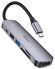 HOCO HB28/ Хаб 6 в 1/ USB 2.0, 1 USB 3.0, Type-C, Card Reader SD,...