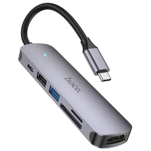 HOCO HB28  - 6  1, USB 3.0, Type-C, Card Reader SD, Micro SD, HDMI  , 