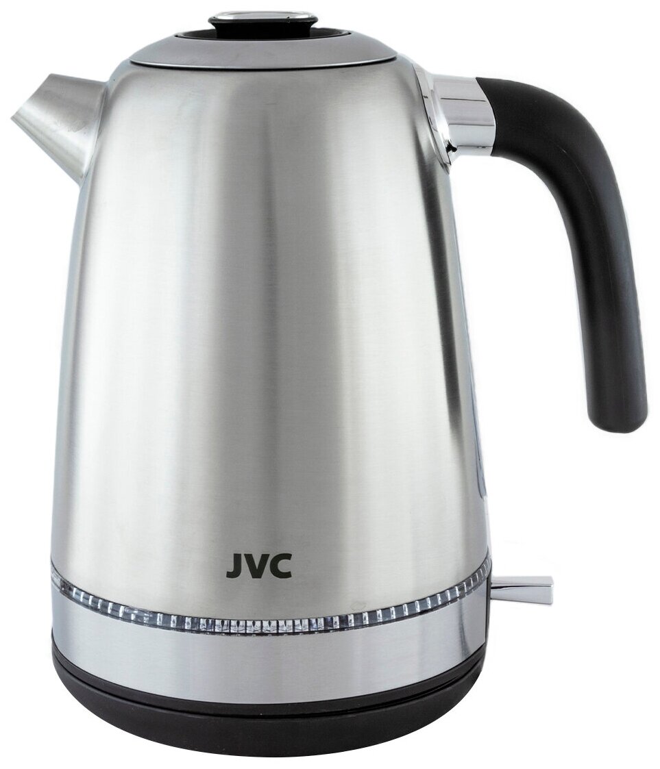Чайник электрический JVC 1.7 л, из нержавеющей стали, LED подсветка, ретро-дизайн, вращение подставки на 360 градусов, 2200 Вт