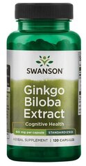 Капсулы SWANSON Ginkgo Biloba Extract, 80 г, 60 мг, 120 шт.