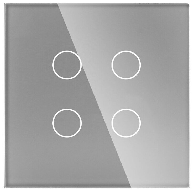 Умный сенсорный выключатель DiXiS Wi-Fi Touch Wall Light Switch (Ewelink) 4 Gang / 1 Way (86x86) Grey (TSW4-E)