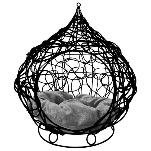 Домик для животных M-Group кокон малый черный, серая подушка