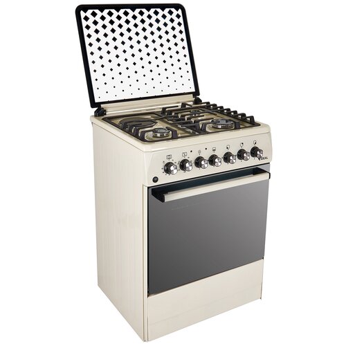 Комбинированная плита IDEAL L 355 коричневая 60 см газовые электро конфорки духовка электрогаз чугунные решетки 1916800₽