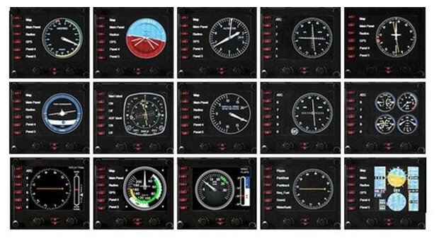 Приборная панель с ЖК-дисплеем для авиасимуляторов Logitech G Saitek Pro Flight Instrument Panel 945-000008