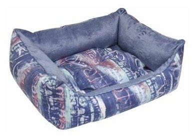 Лежанка-диван для кошек и собак зооник Мегаполис велюр (45 х 52 х 17 см)