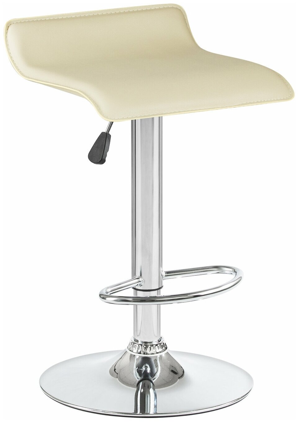 Барный кухонный стул табурет без подлокотников TOMMY LM-3013 высокий регулируемый с подставкой для ног, бежевый экокожа - фотография № 1