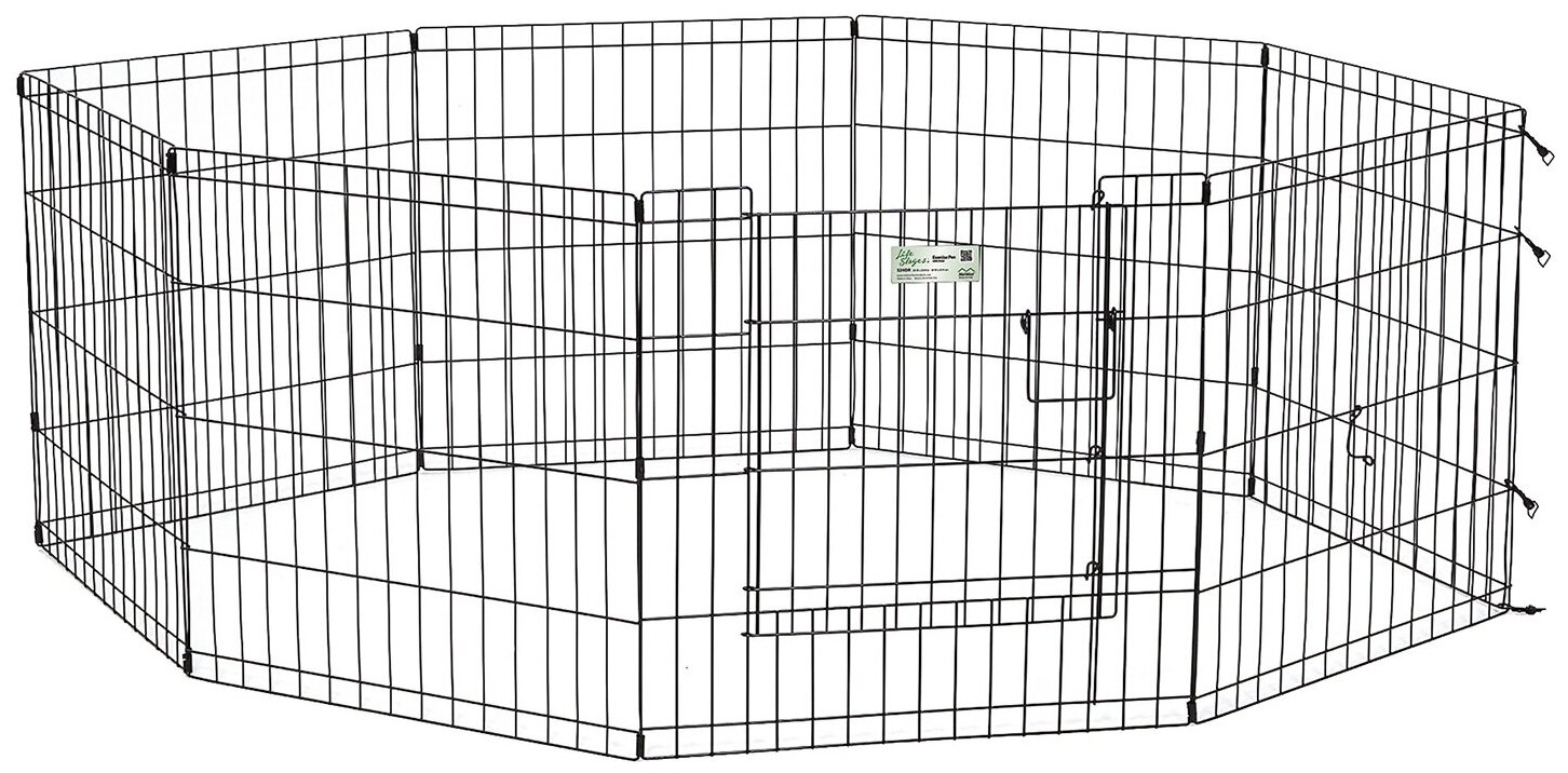 Вольер MidWest Life Stages для собак, 8 панелей 61х61h см, с дверью-MAXLock черный - фотография № 12