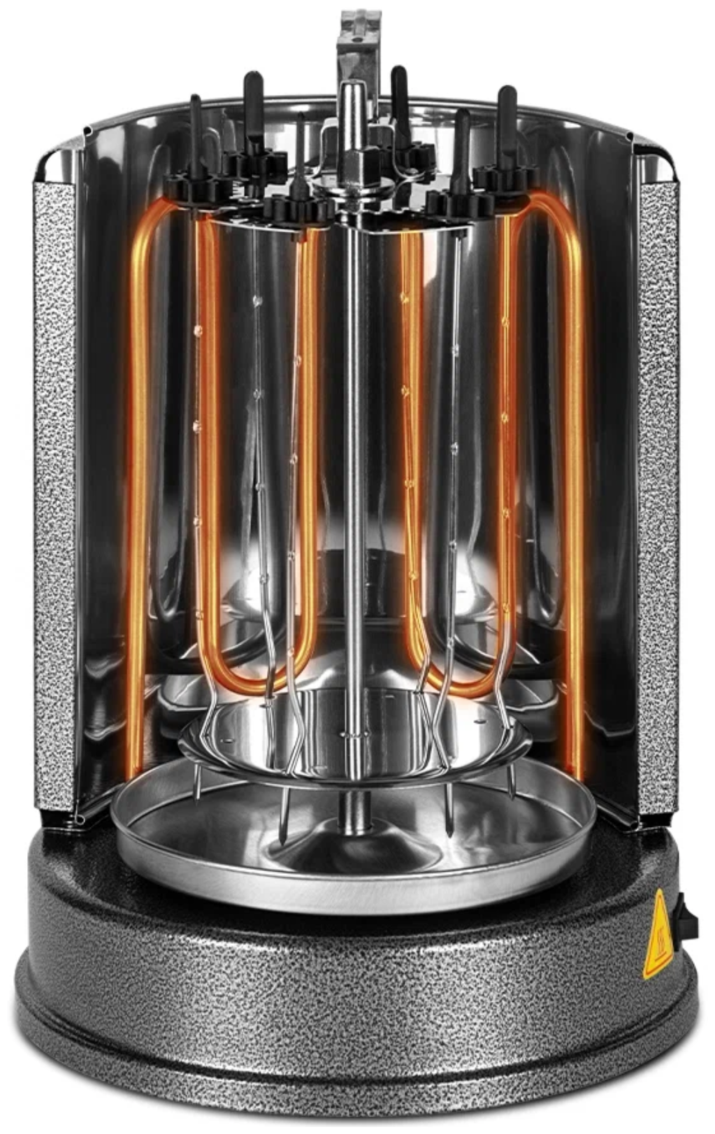 Электрошашлычница Kitfort , поддон для сбора жира, частота вращения шампуров: 12 оборотов/мин, 1400Вт