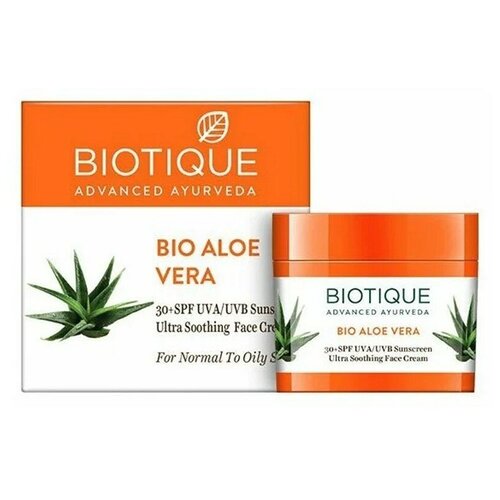 Солнцезащитный крем для лица SPF30 Био Алоэ Вера (Bio Aloe Vera Biotique), 50 грамм