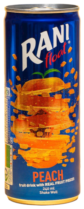 Rani "Персик", сокосодержащий напиток из персикового сока с кусочками персика, 240 мл. ал/б, шт - фотография № 1