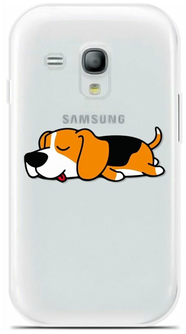 Силиконовый чехол на Samsung Galaxy S3 mini Спящий бигль / для Самсунг Галакси С3 Мини