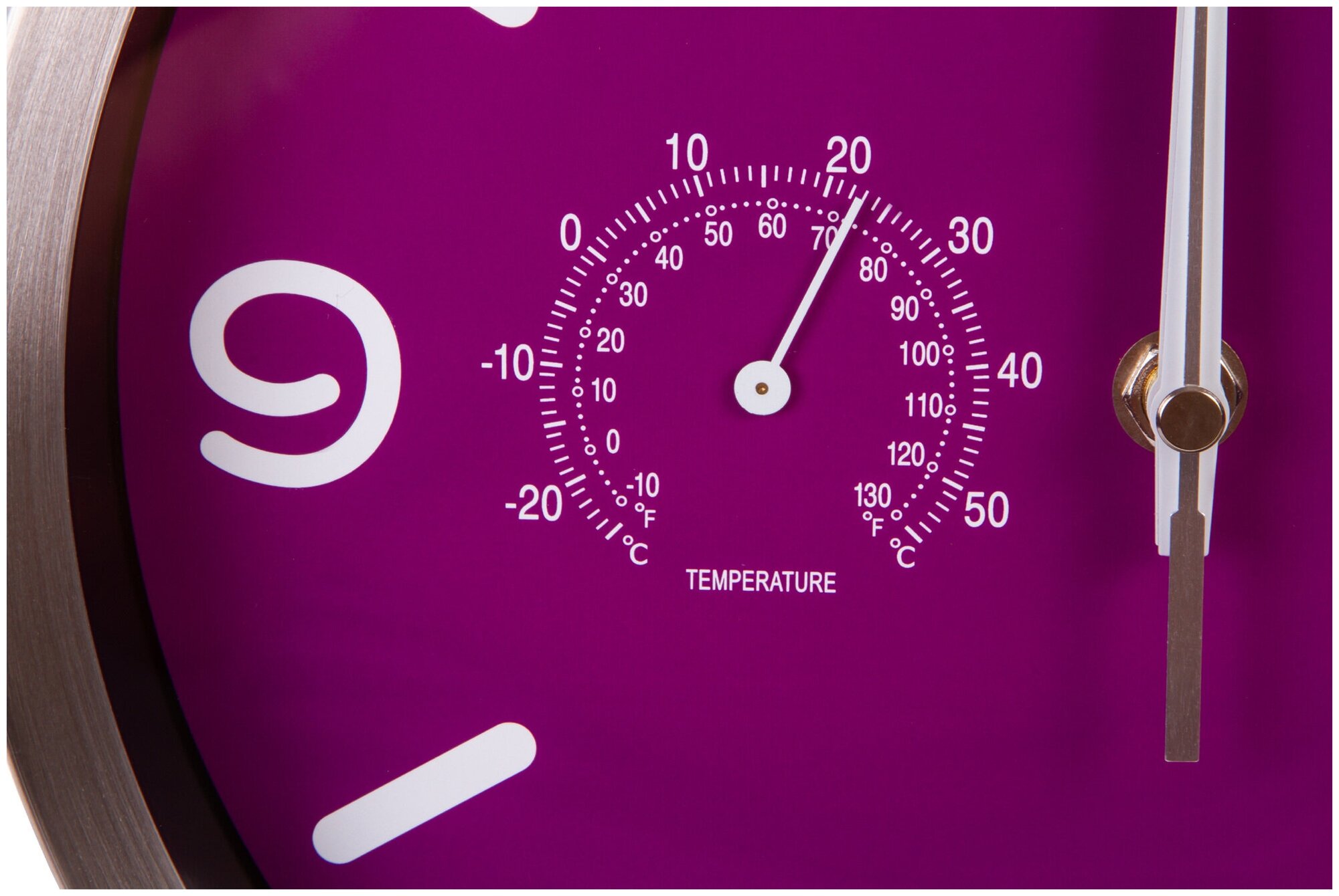 Часы настенные Bresser MyTime ND DCF Thermo/Hygro, 25 см, фиолетовые - фотография № 3