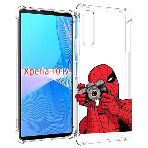 Чехол MyPads человек паук фотограф детский для Sony Xperia 10 IV (10-4) задняя-панель-накладка-бампер